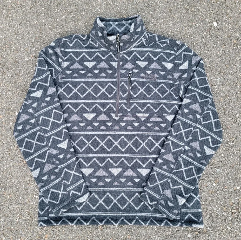 The North Face Novelty Gordon Lyons Quarter Zip Pullover Fleece Aztec Pattern